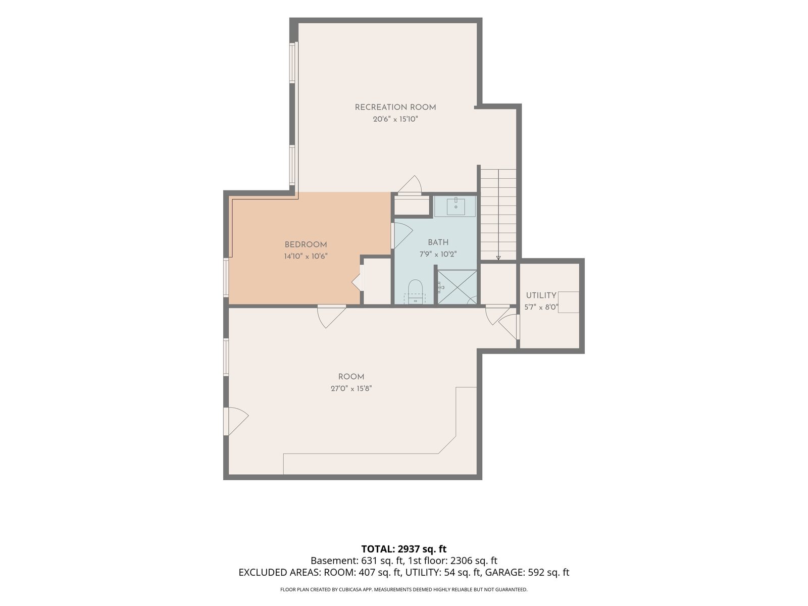 Lower level floor plan