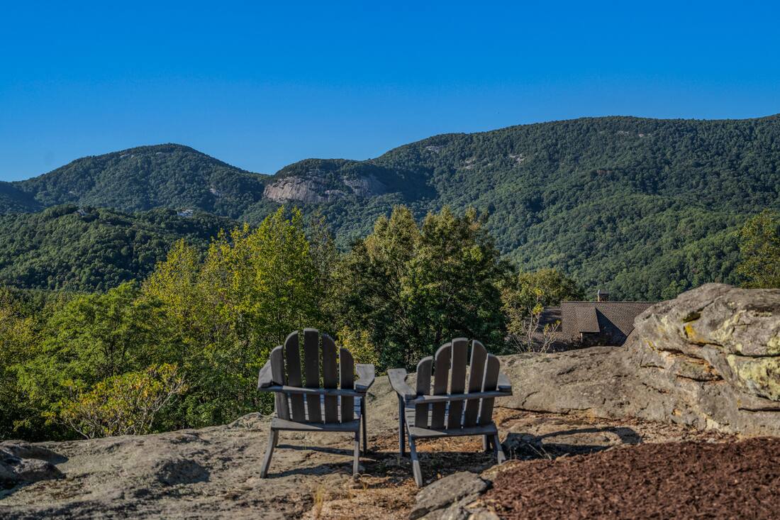 Two chairs on the ledge