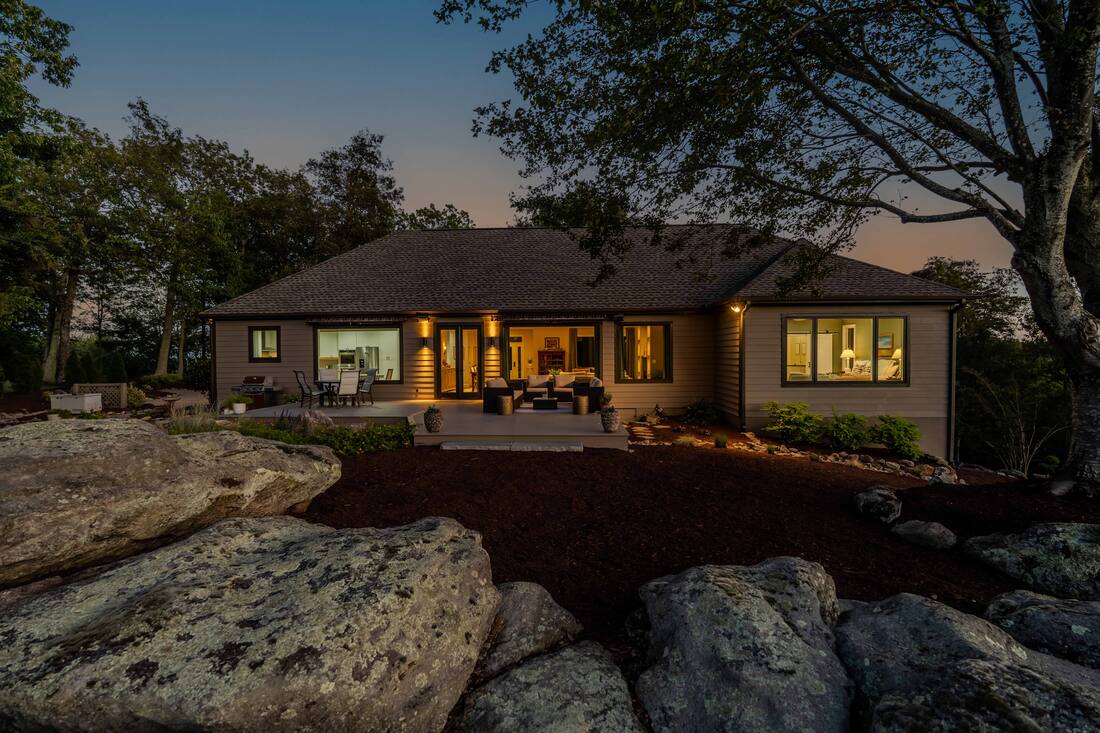 The house from the rock at twilight