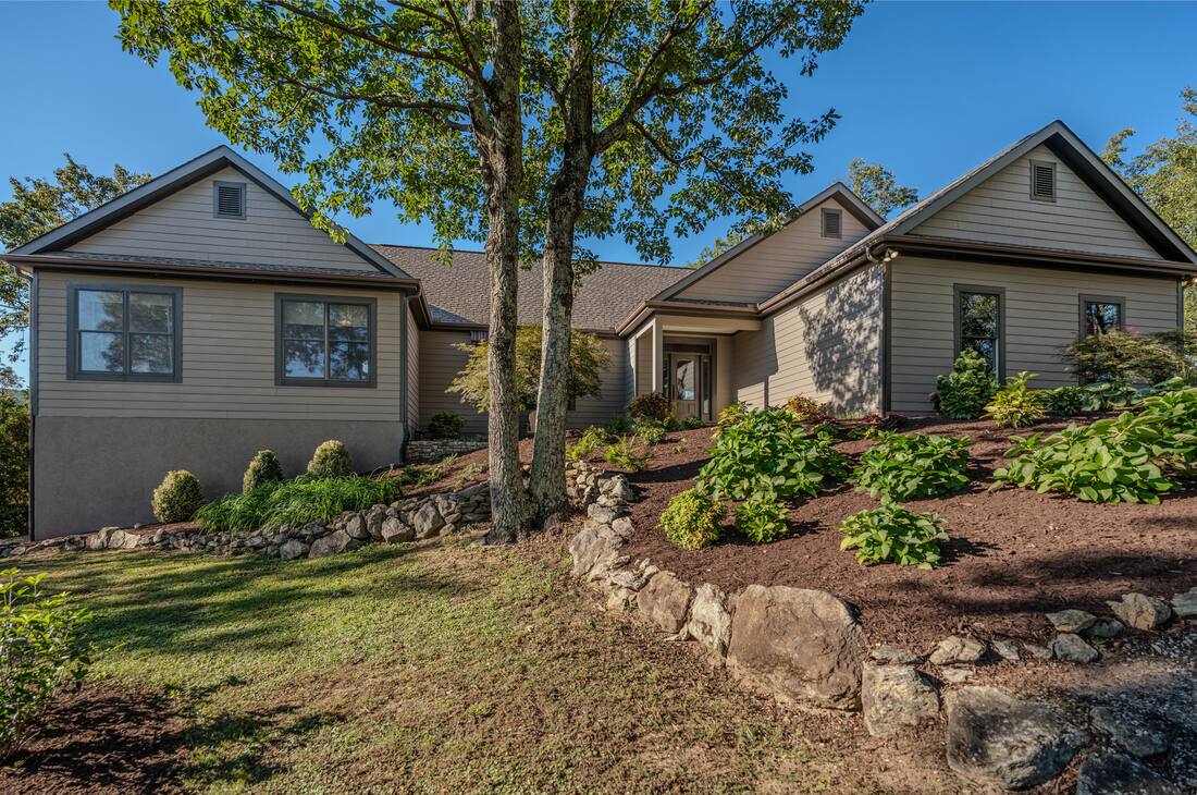 Front elevation and plantings