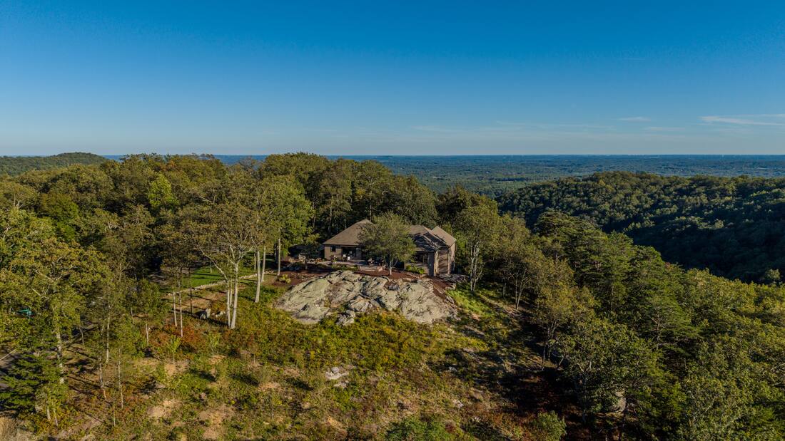 Aerial, the long view east